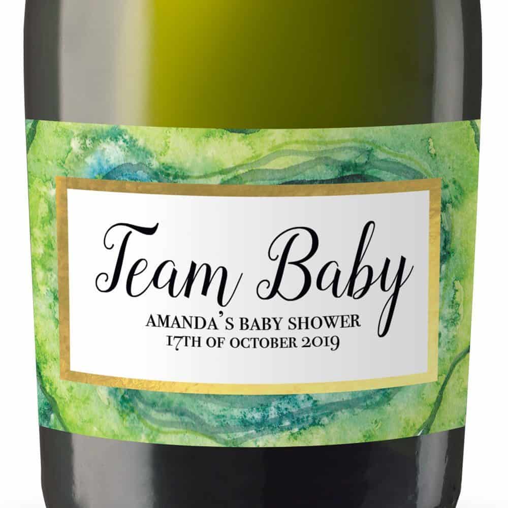 Team Baby Personalized Mini Champagne Bottle Label Stickers For Baby