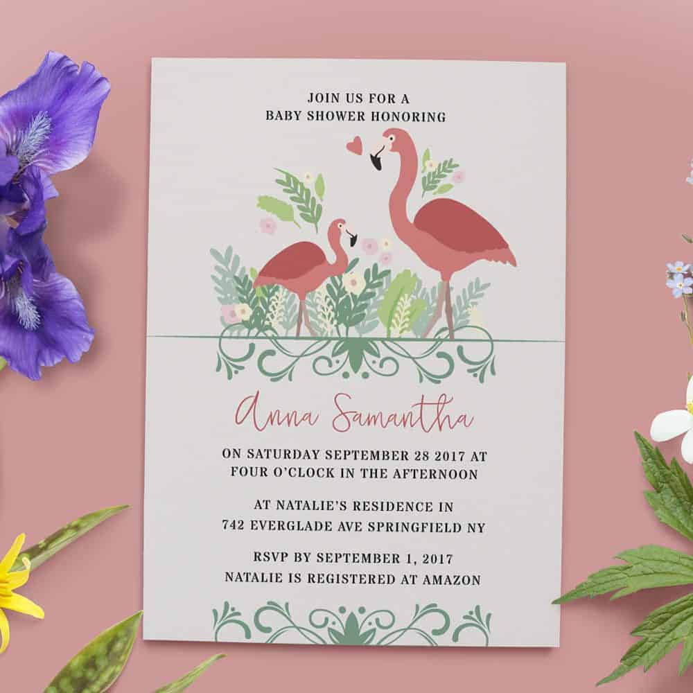 Woodland Baby Shower Invitations Floral Baby Shower Card Baby